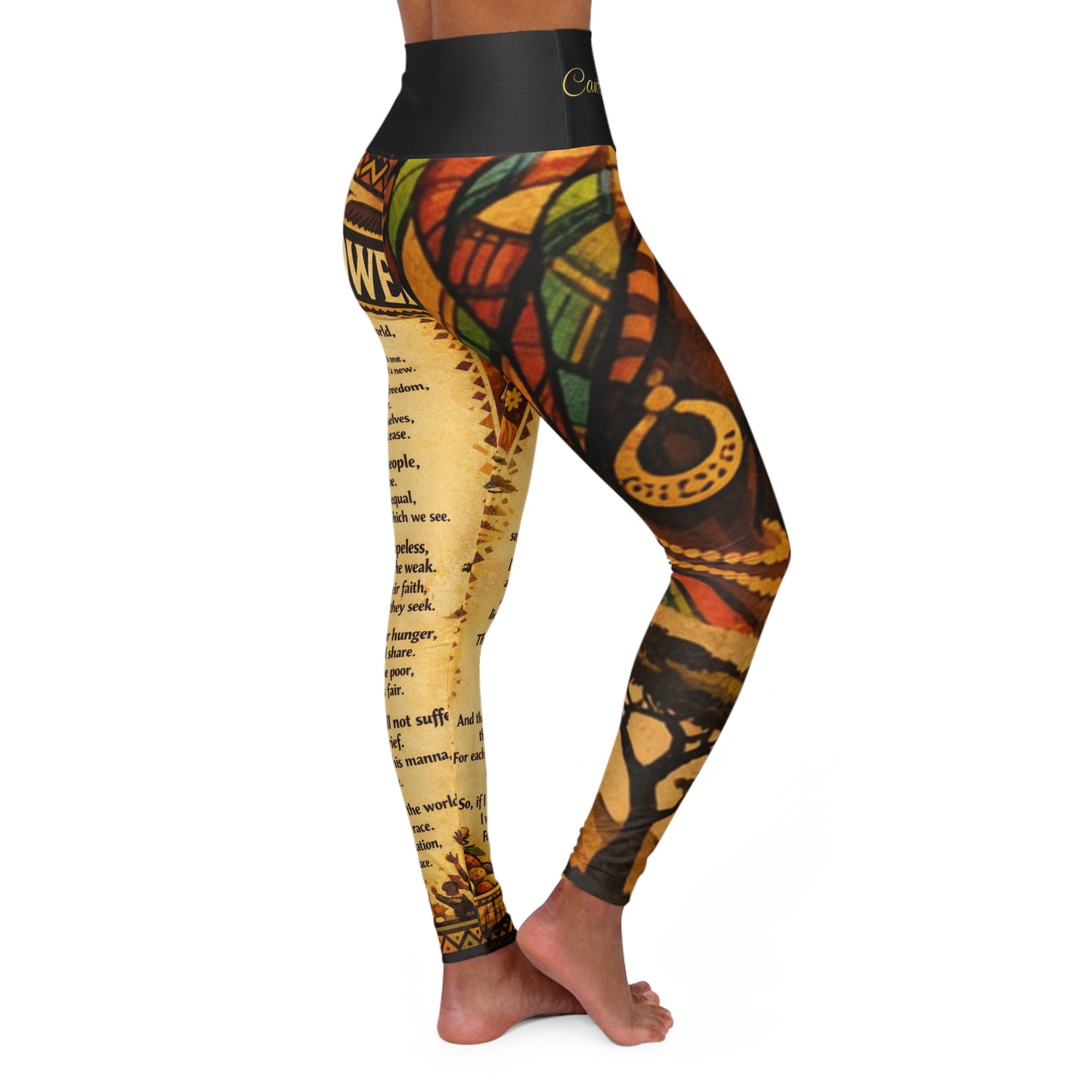 High Waisted Women Yoga Leggings - If I Had The Power (Black)