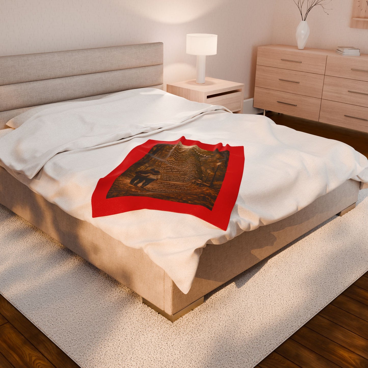 I Promise Red Velveteen Plush Blanket