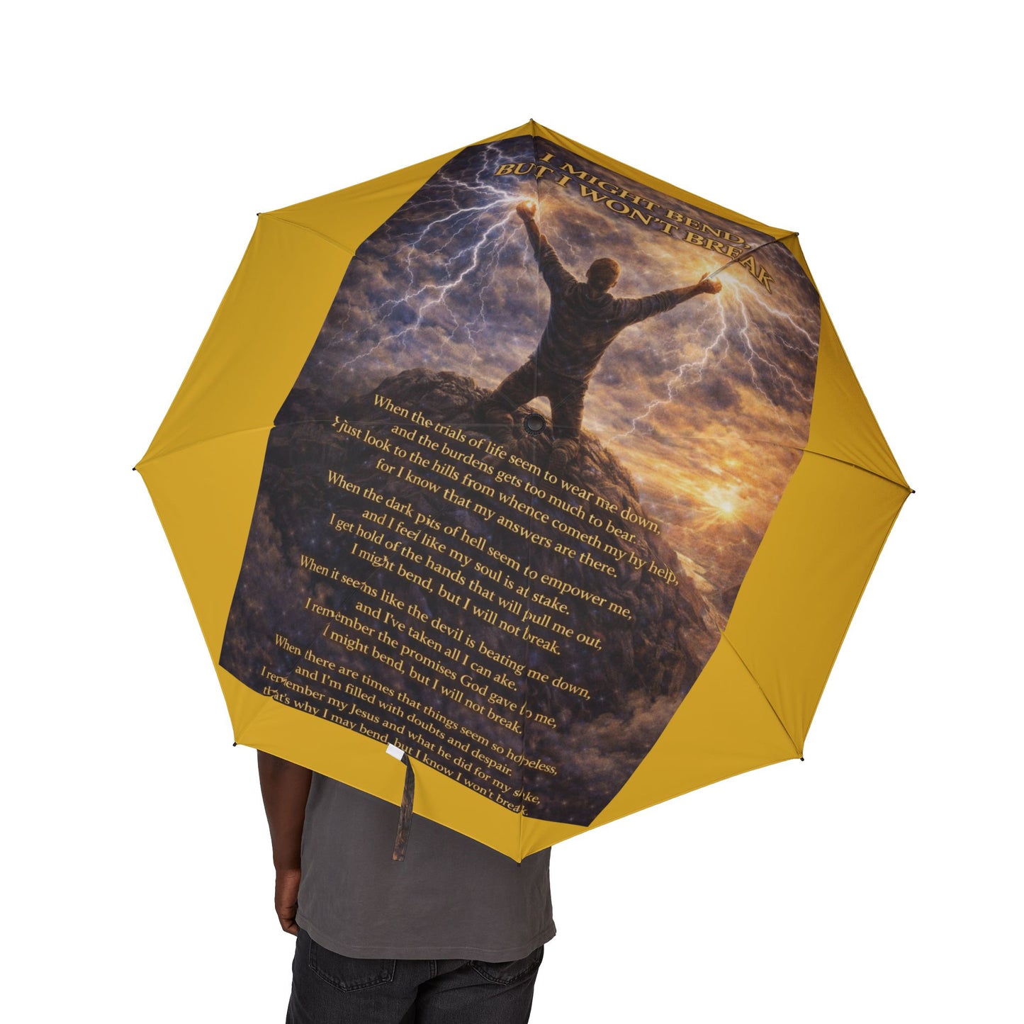I Might Bend Yellow Semi-Automatic Foldable Umbrella