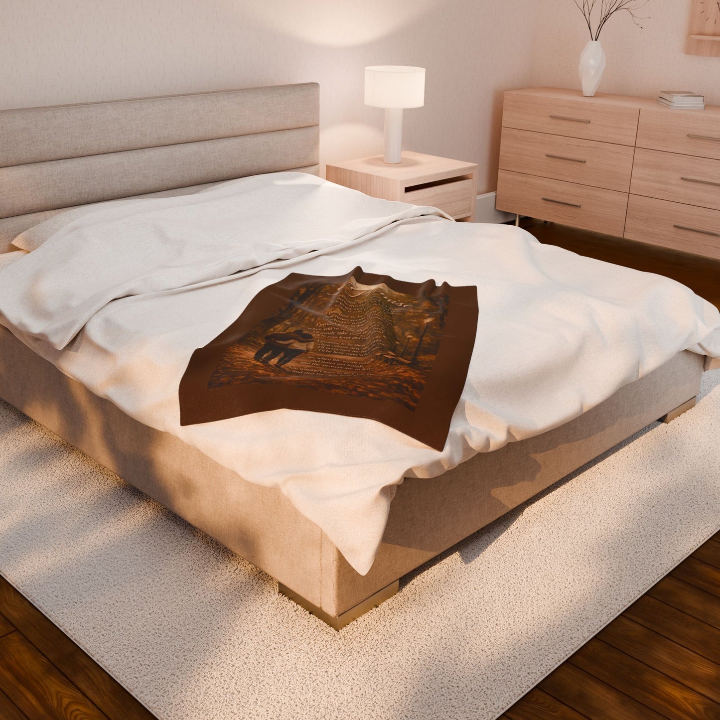 I Promise Brown Velveteen Plush Blanket
