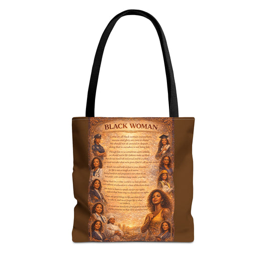 Black Woman Tote Bag