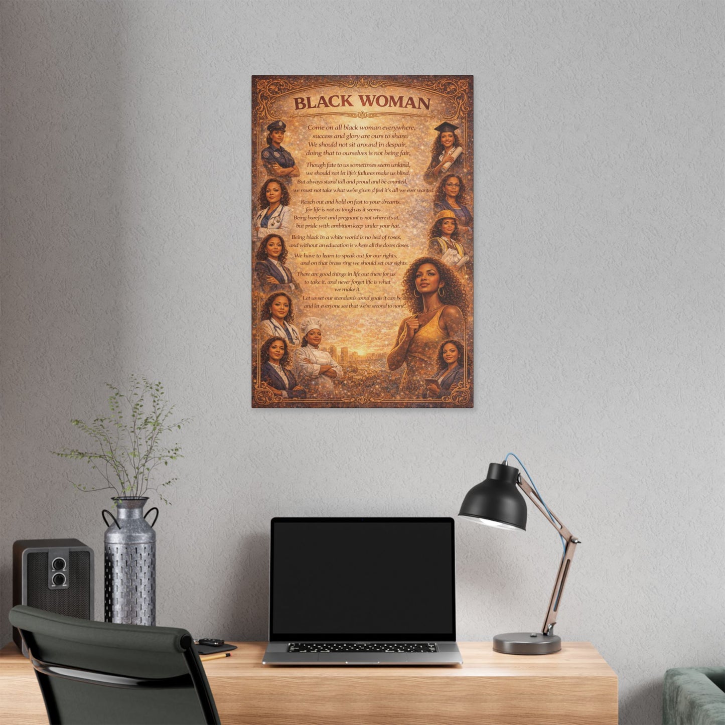 Classic Stretched Canvas - Black Woman