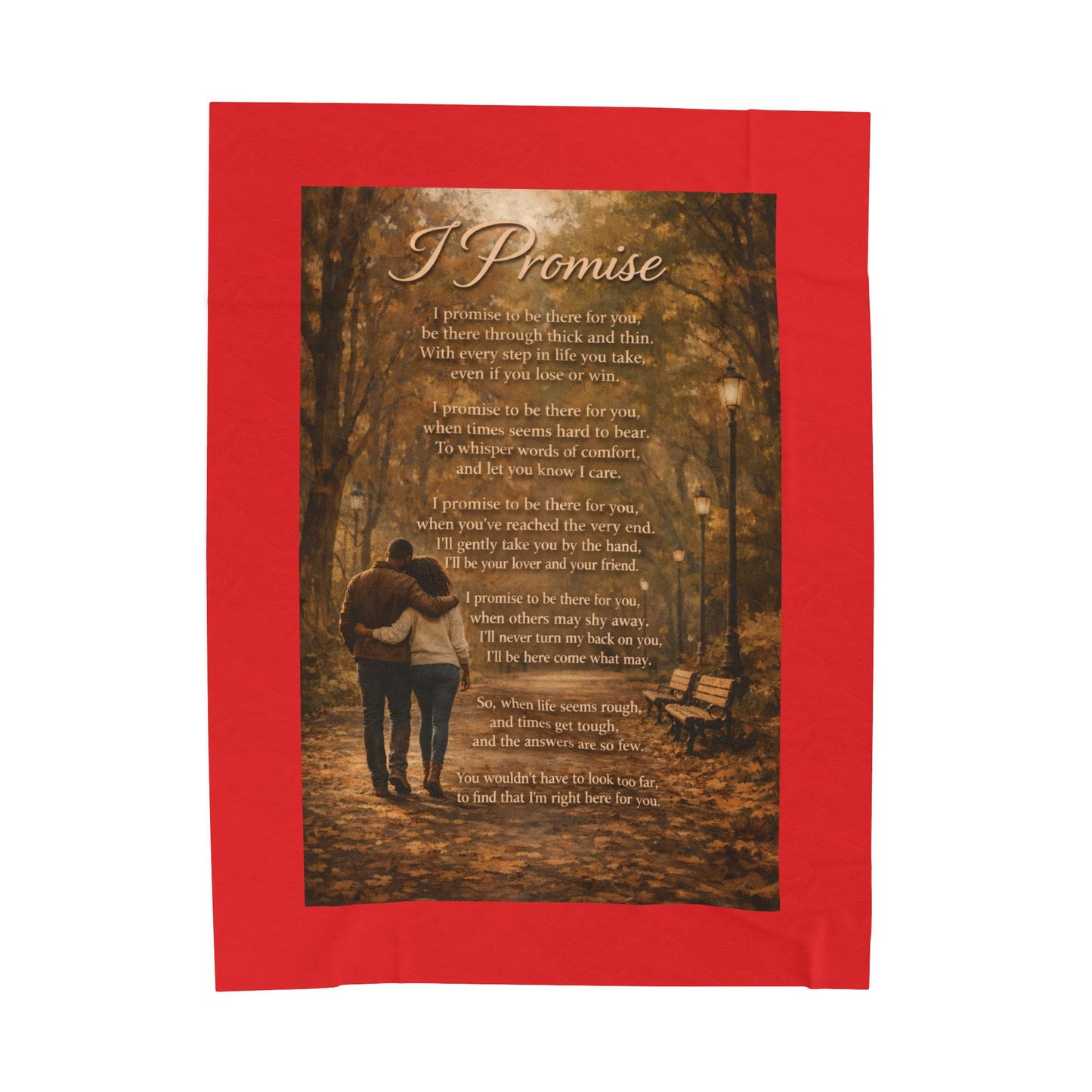 I Promise Red Velveteen Plush Blanket