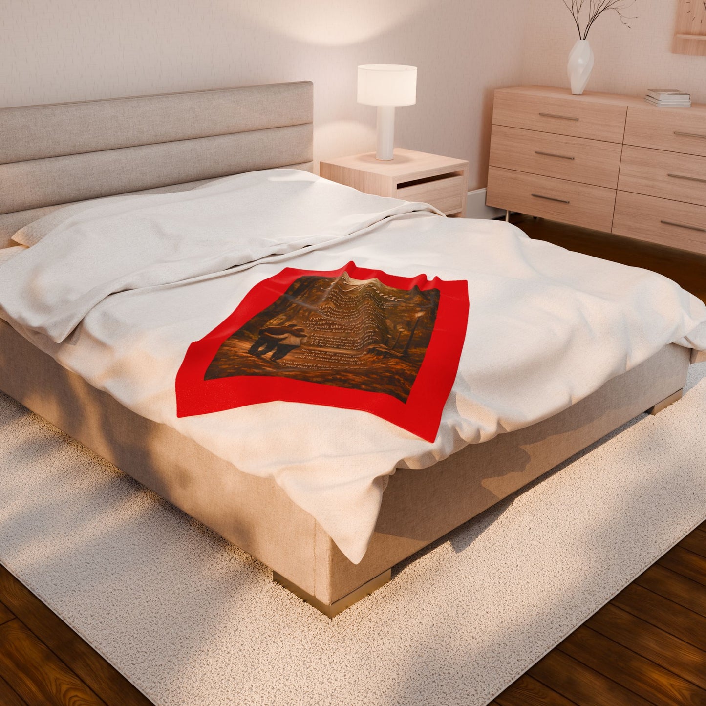 Red Velveteen Plush Blanket