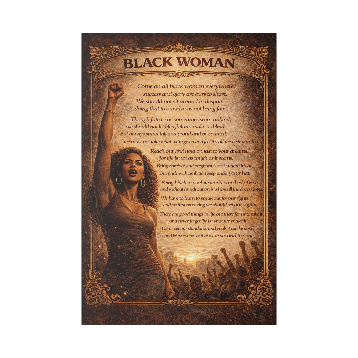 Classic Stretched Canvas - Black Woman