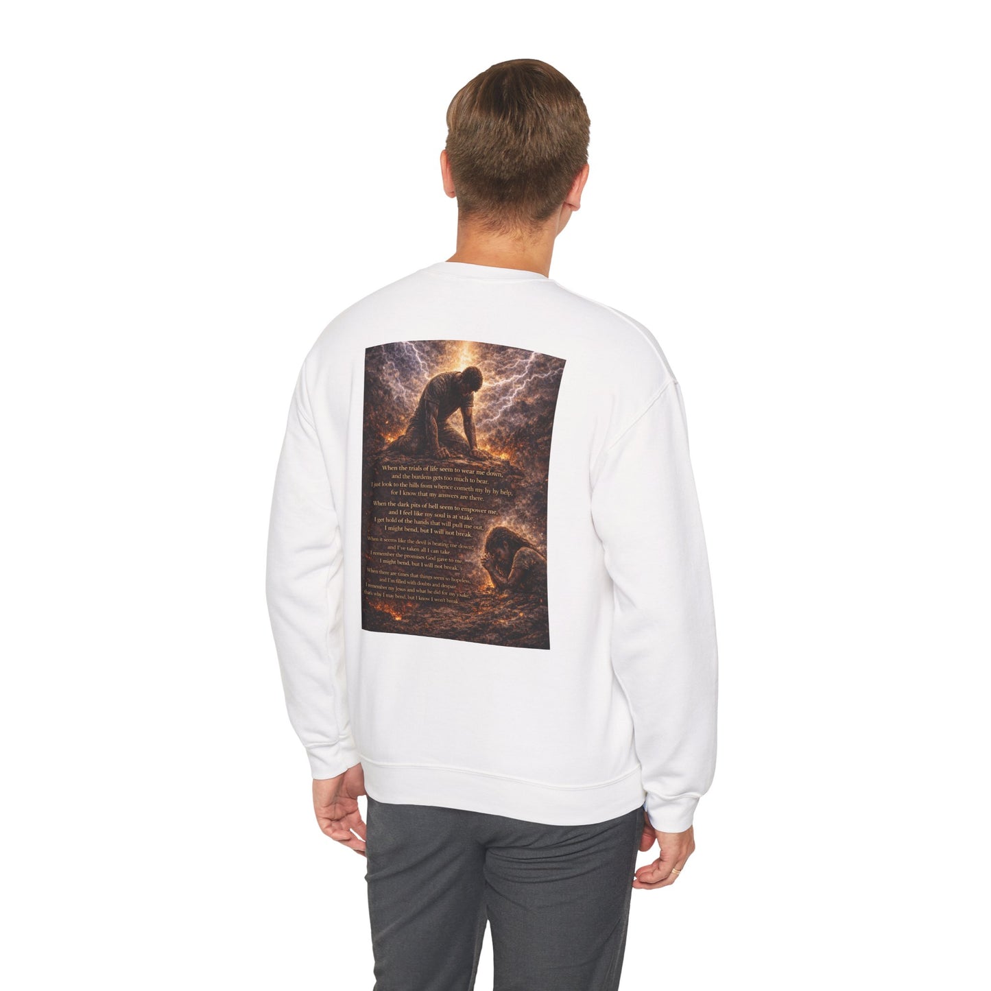 Unisex Heavy Blend™ Crewneck Sweatshirt - I Might Bend, I Won't Break