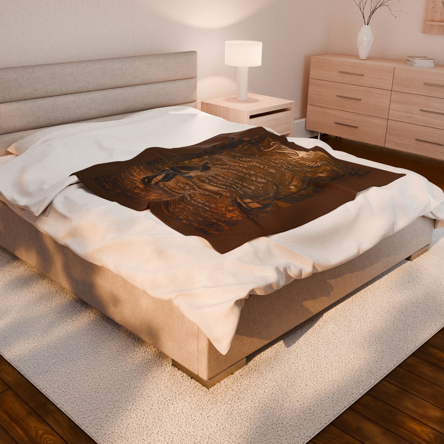 I Promise Brown Velveteen Plush Blanket
