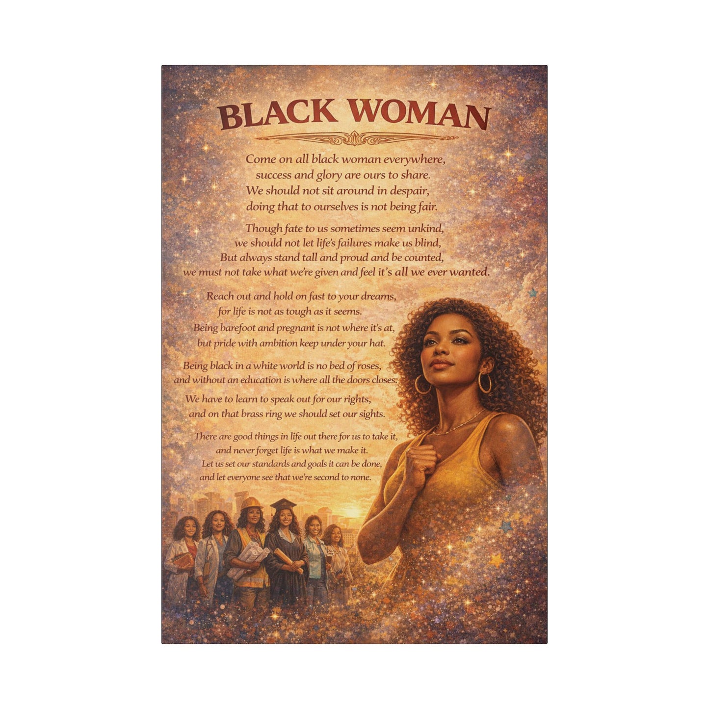 Classic Stretched Canvas - Black Woman