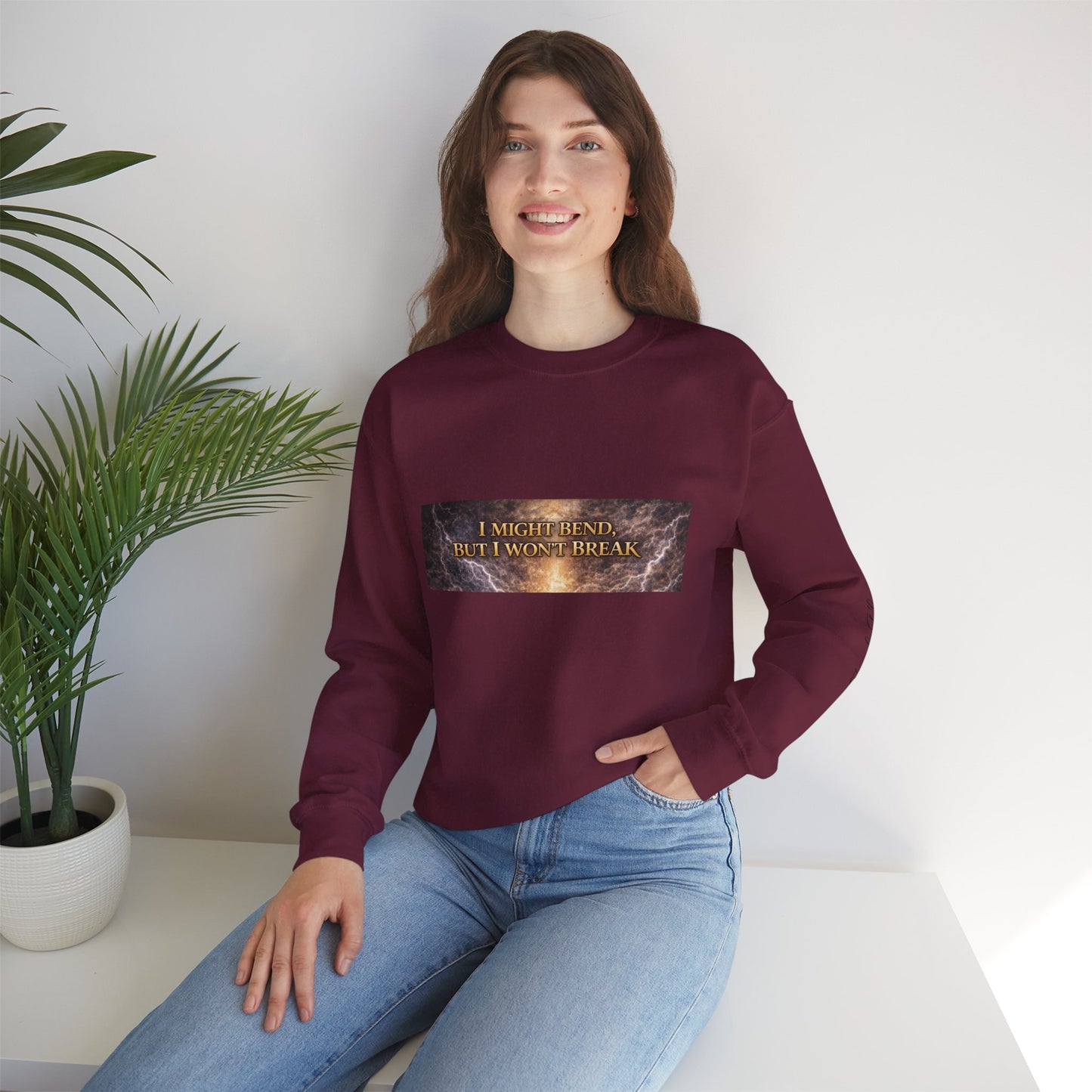 Unisex Heavy Blend™ Crewneck Sweatshirt - I Might Bend, I Won't Break