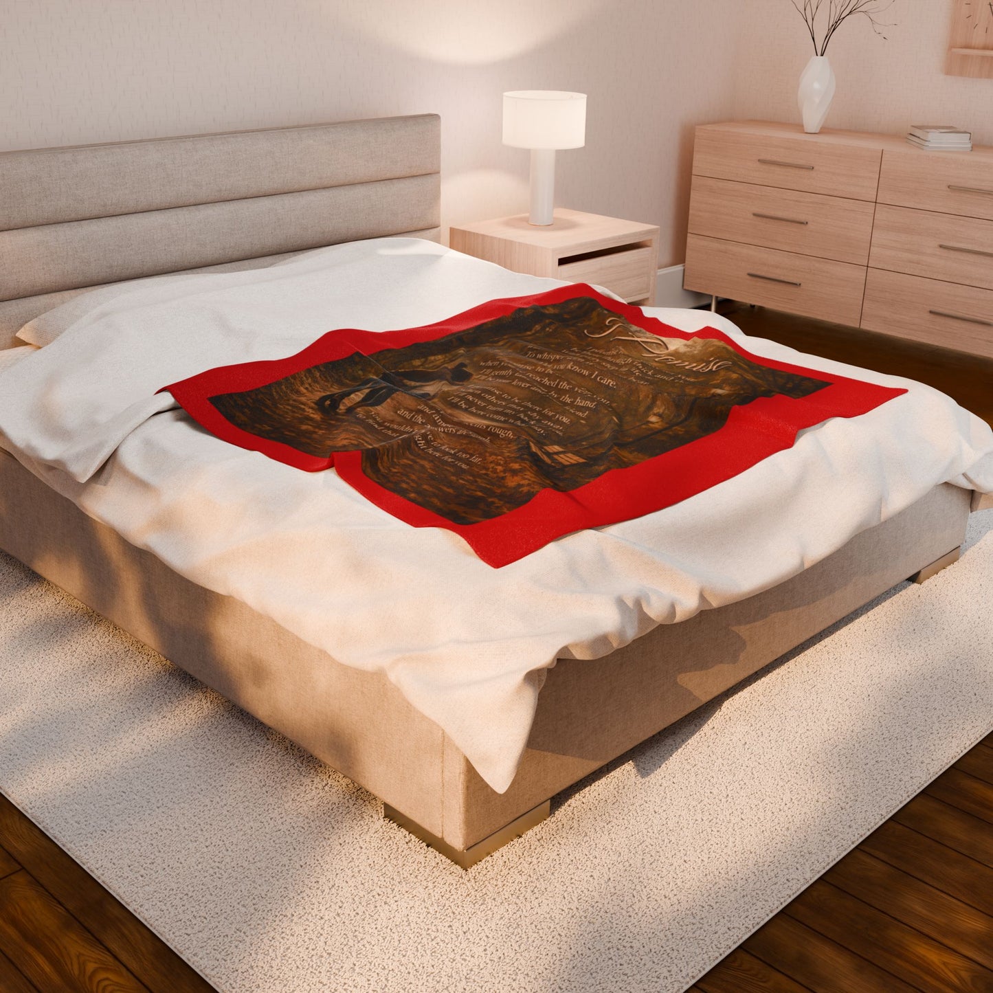 I Promise Red Velveteen Plush Blanket