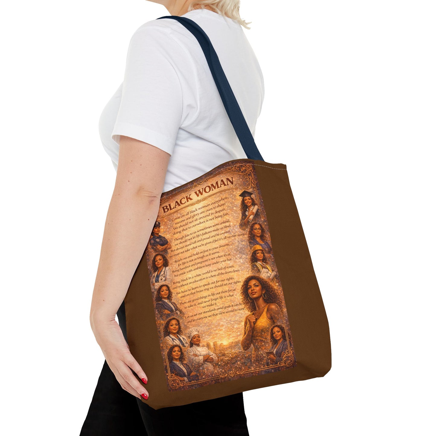 Black Woman Tote Bag