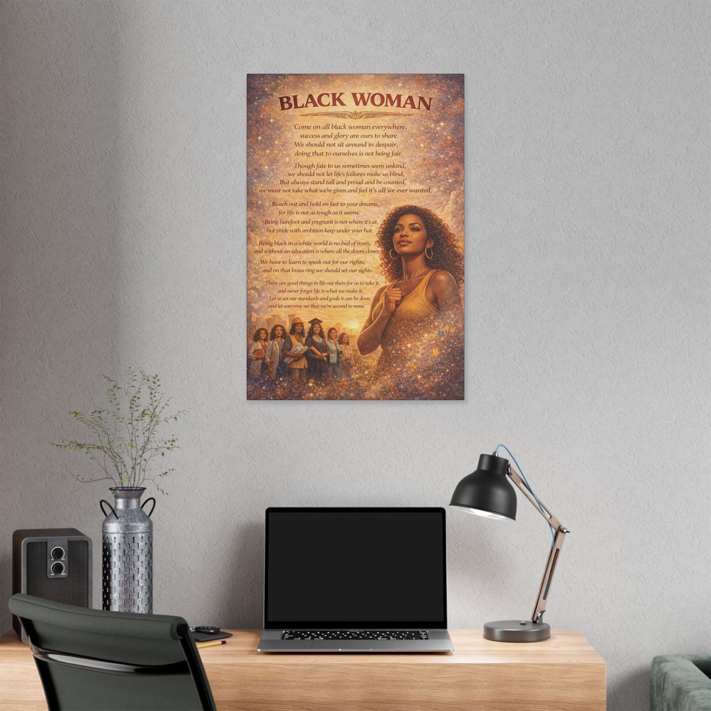 Classic Stretched Canvas - Black Woman