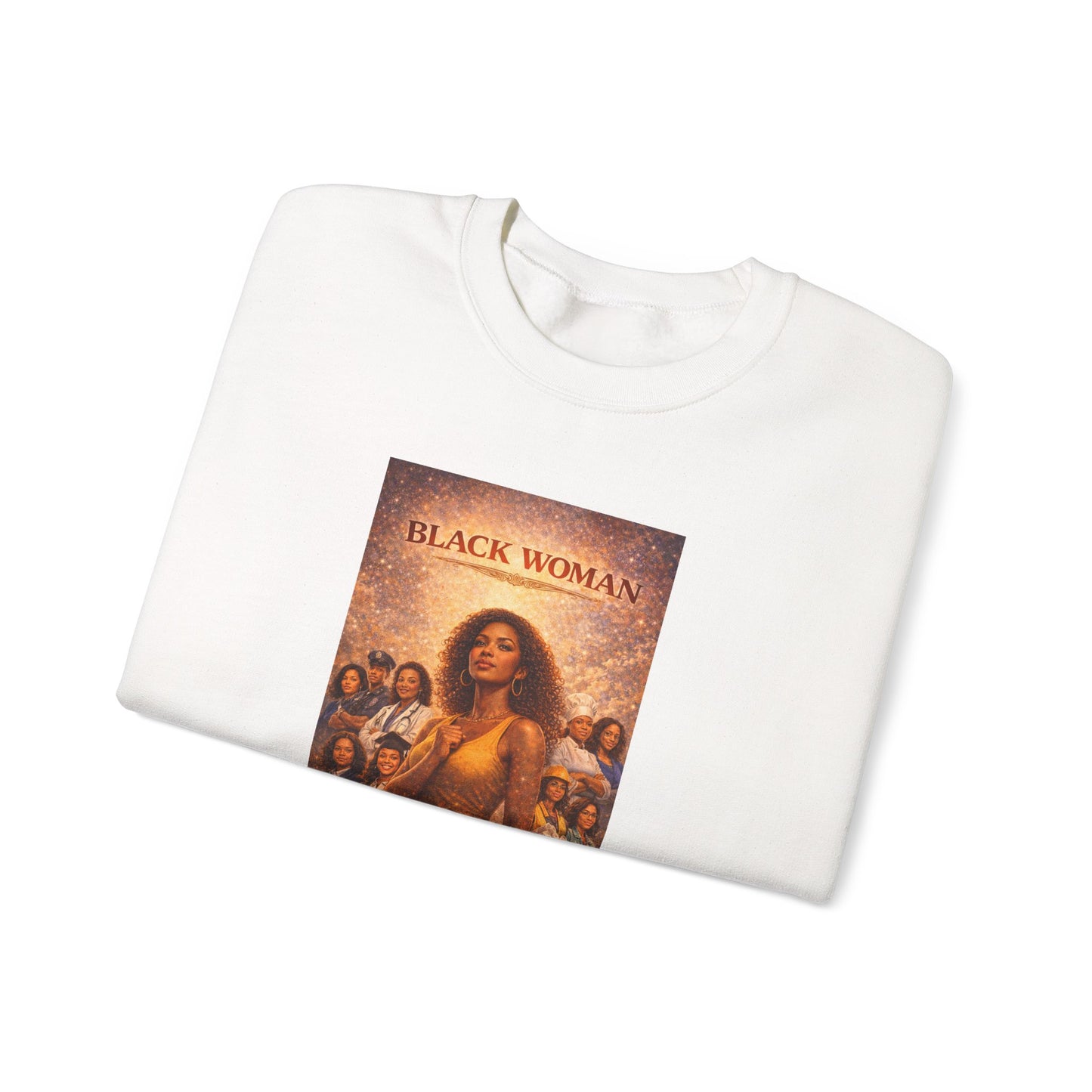 Black Woman - Unisex Heavy Blend™ Crewneck Sweatshirt