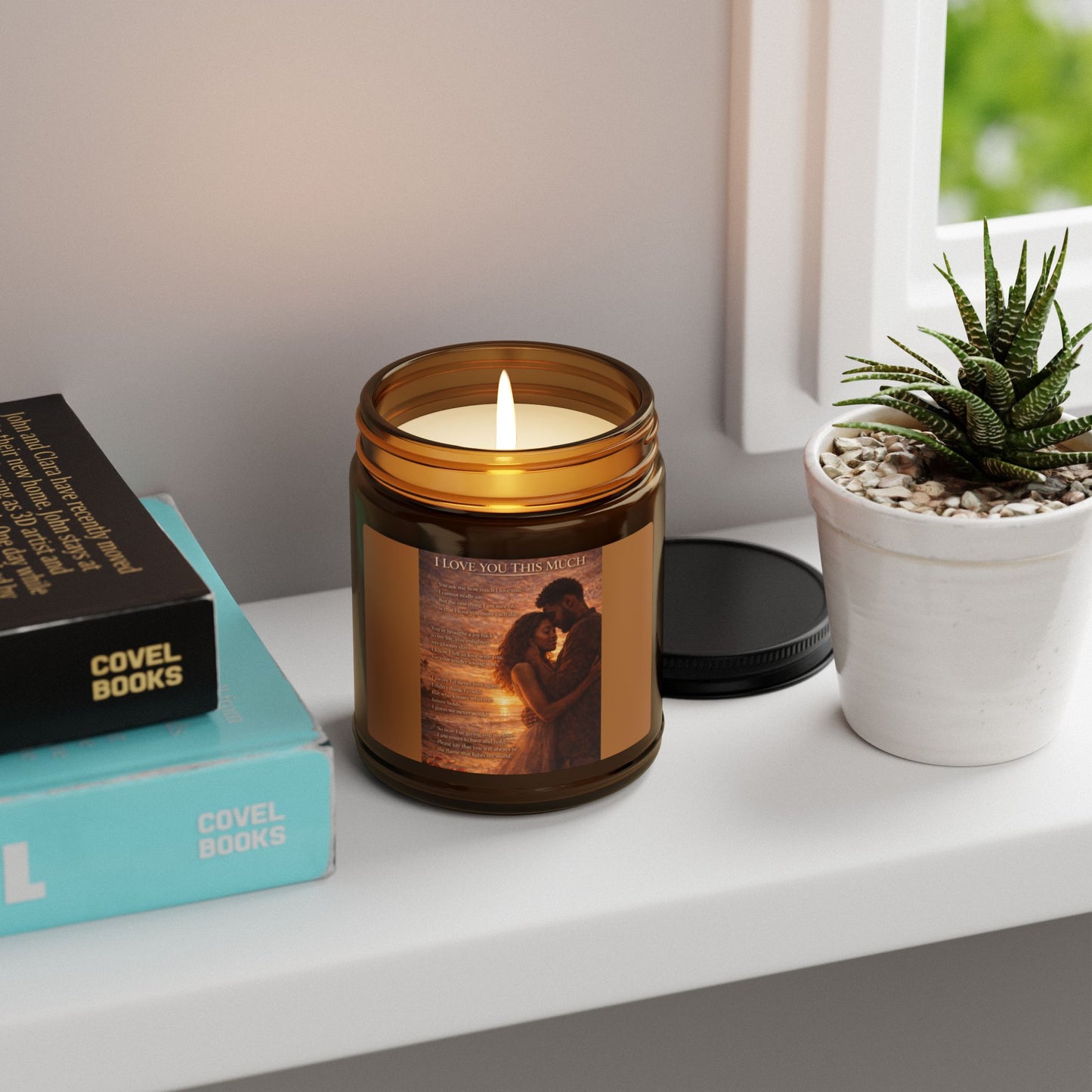 I Love You This Much Scented Soy Candle (Multi-Size, Amber Jar)