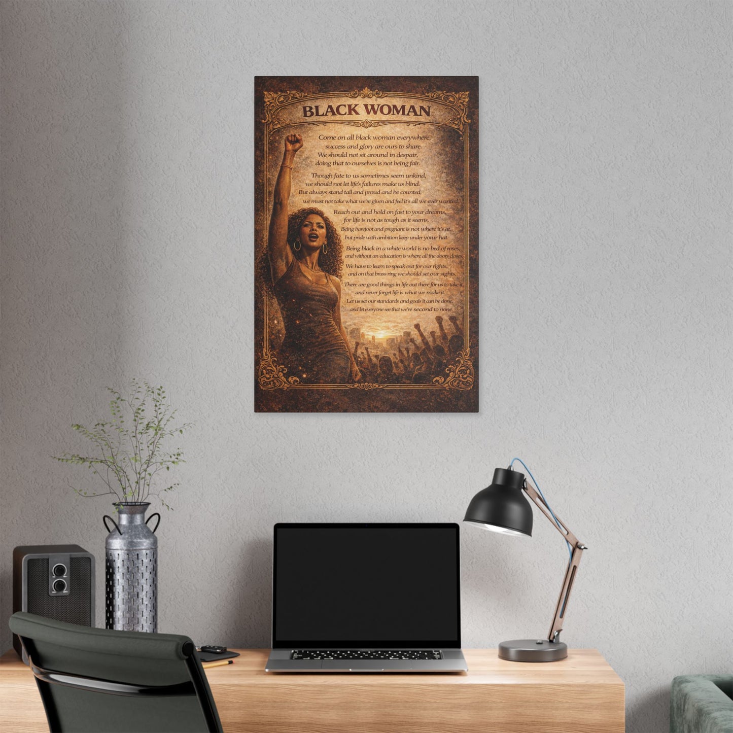 Classic Stretched Canvas - Black Woman
