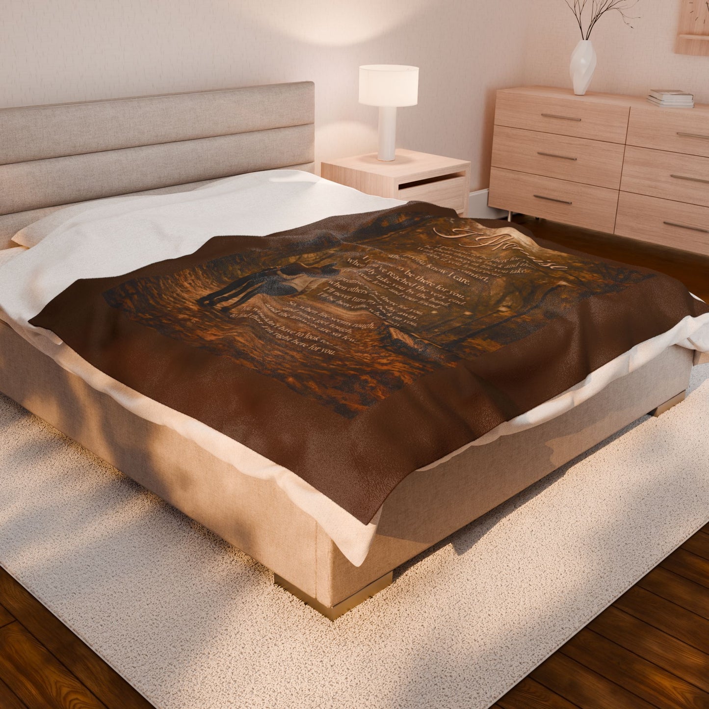 I Promise Brown Velveteen Plush Blanket