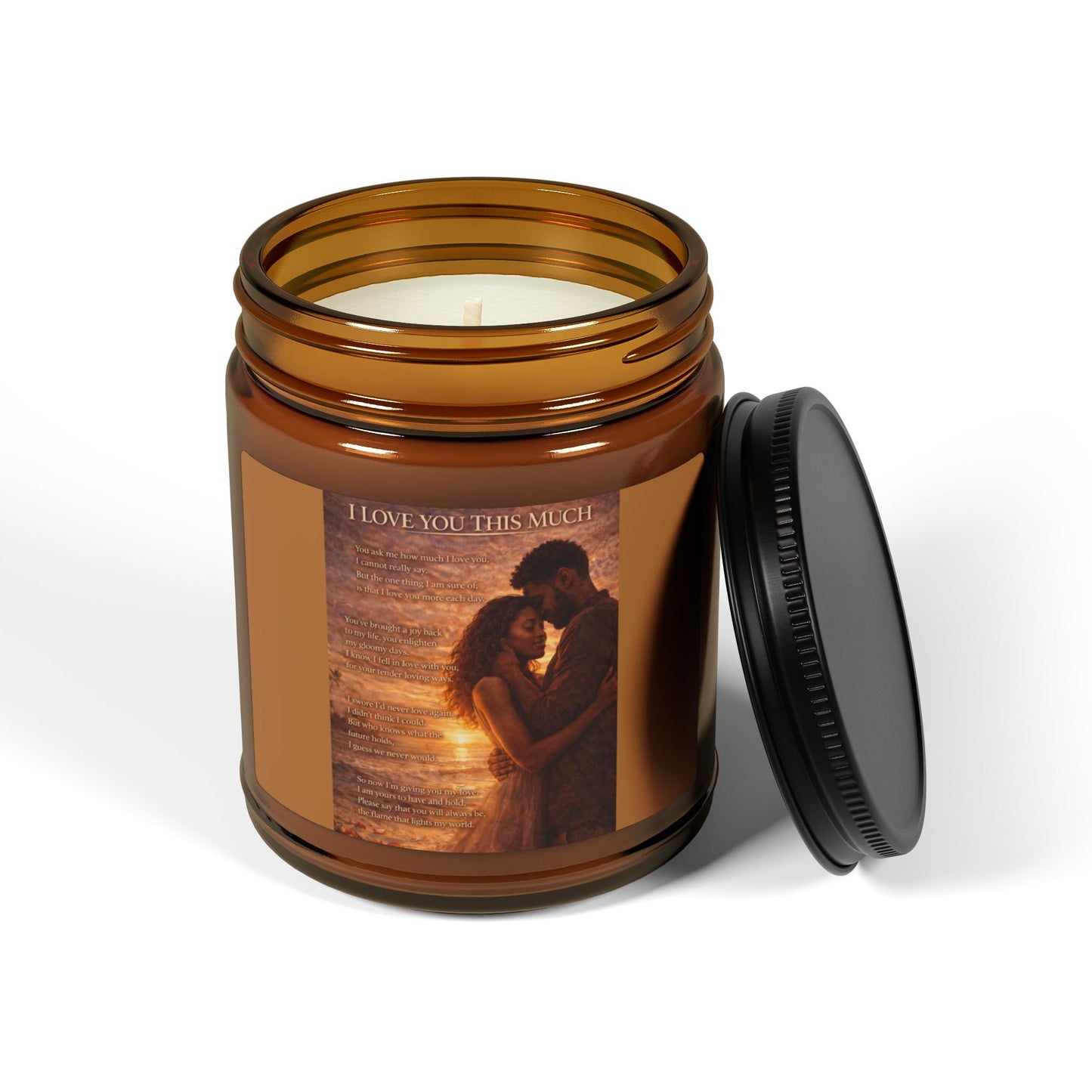 I Love You This Much Scented Soy Candle (Multi-Size, Amber Jar)