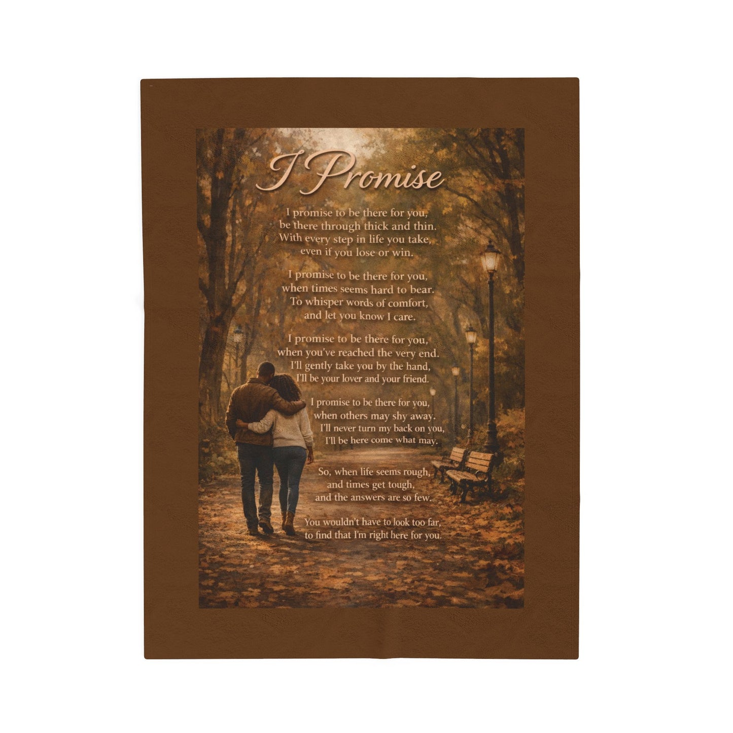I Promise Brown Velveteen Plush Blanket