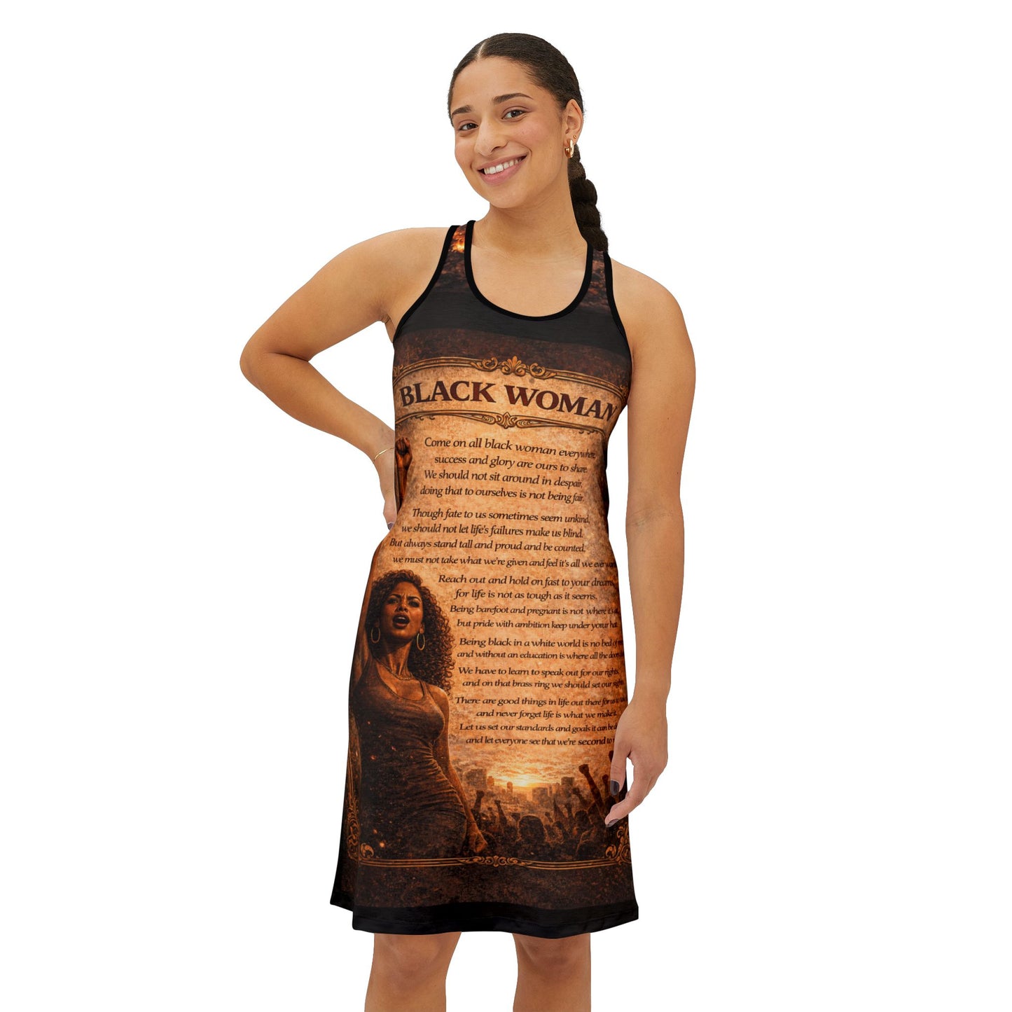 Women's Racerback Dress - Black Woman