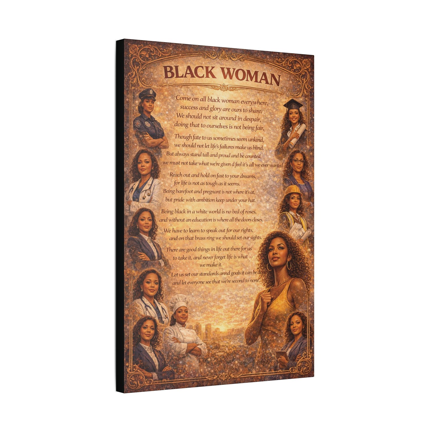 Classic Stretched Canvas - Black Woman