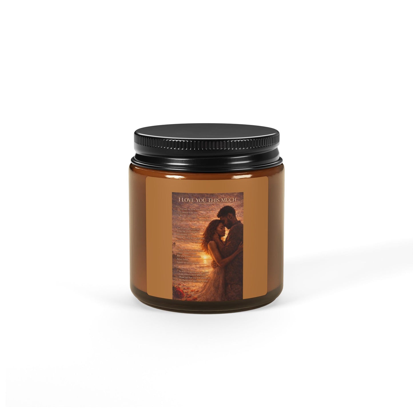 I Love You This Much Scented Soy Candle (Multi-Size, Amber Jar)