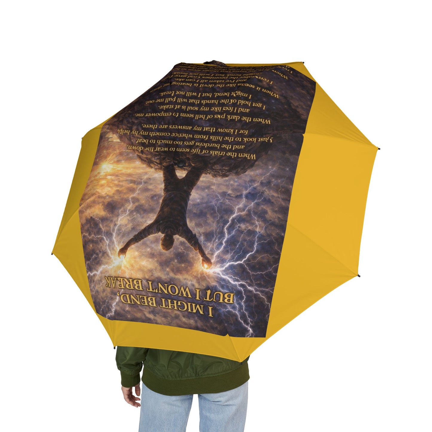 I Might Bend Yellow Semi-Automatic Foldable Umbrella