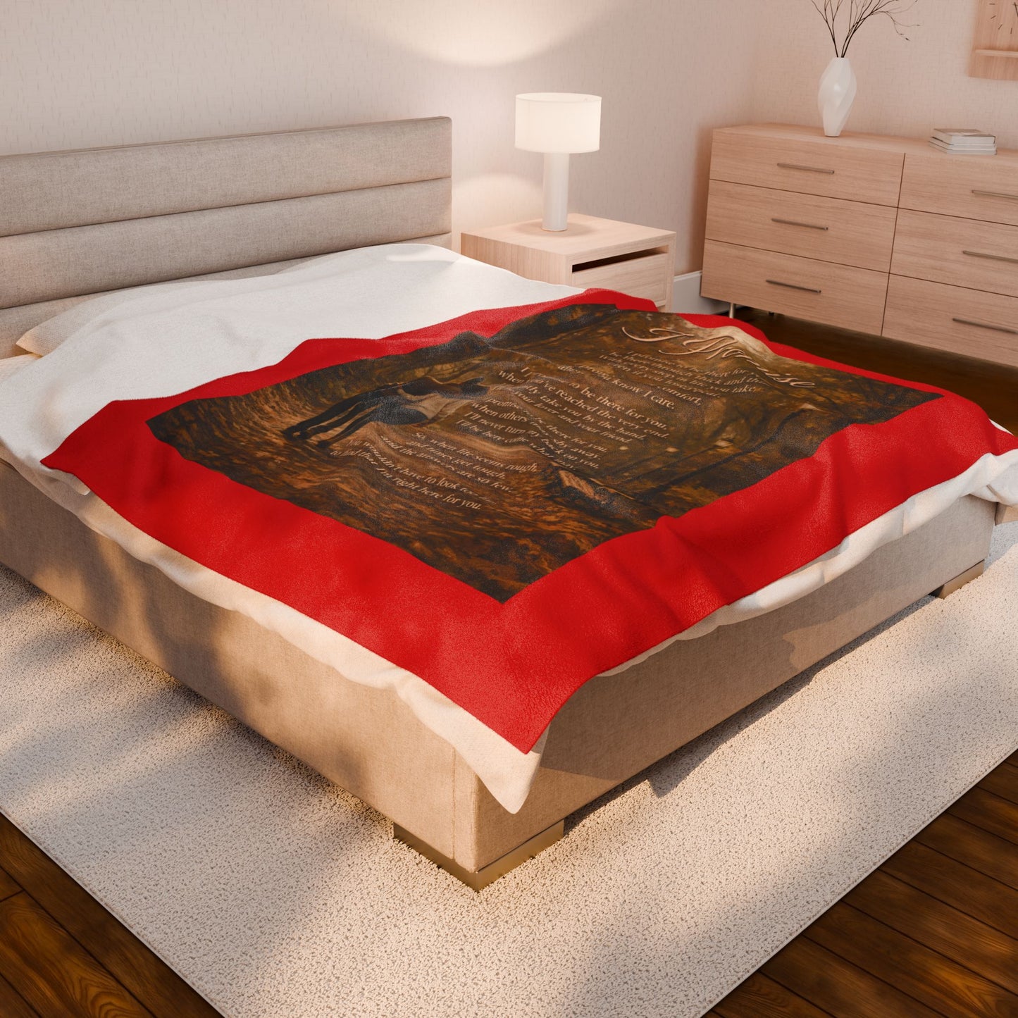 I Promise Red Velveteen Plush Blanket