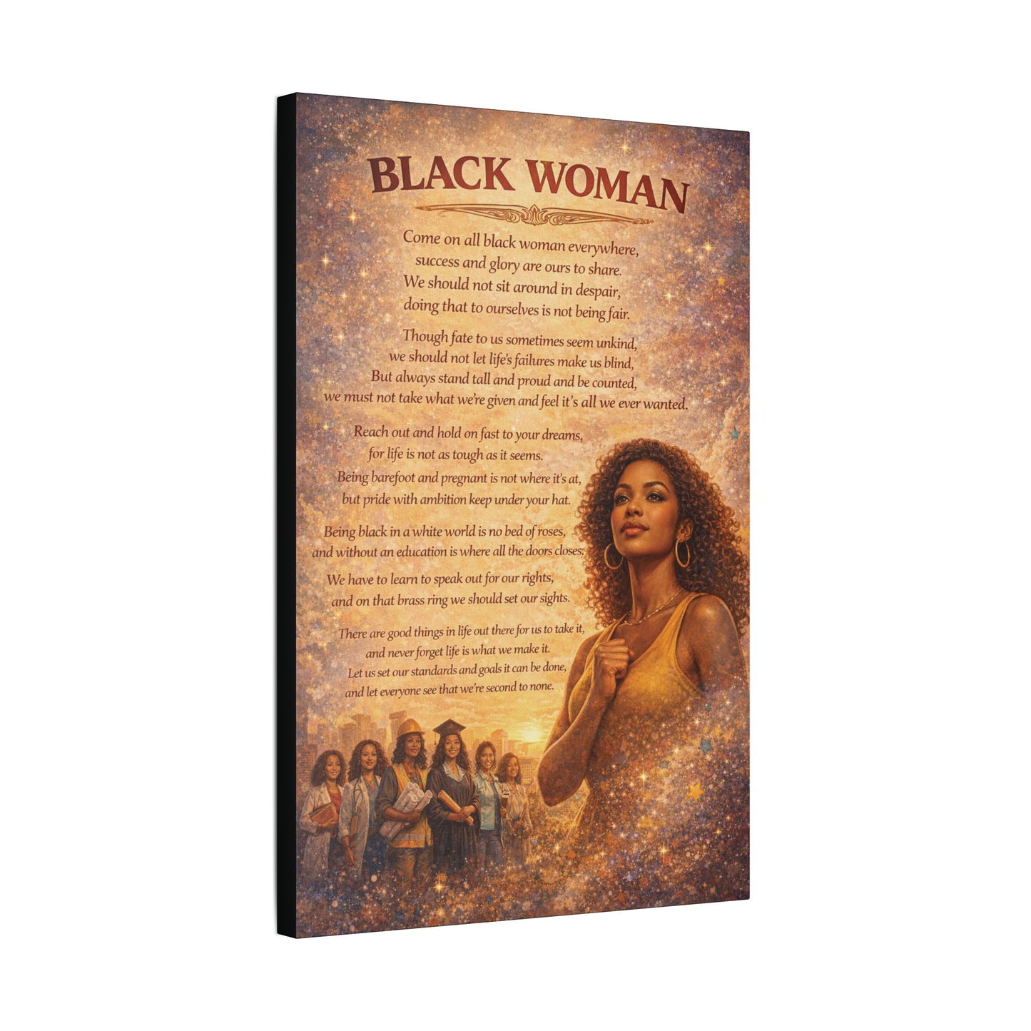 Classic Stretched Canvas - Black Woman