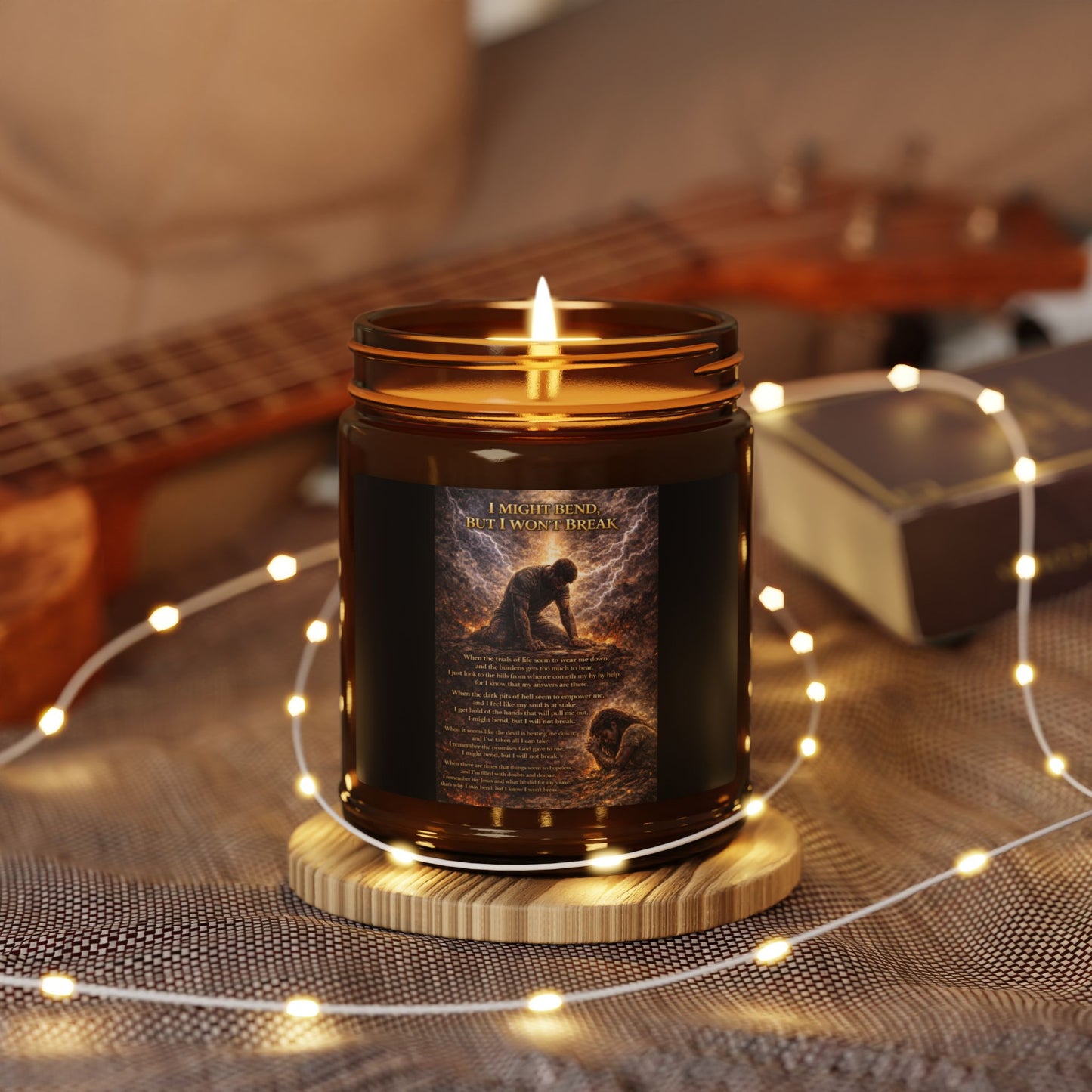 I Might Bend, But I Won't Break Scented Soy Candle (Multi-Size, Amber Jar)