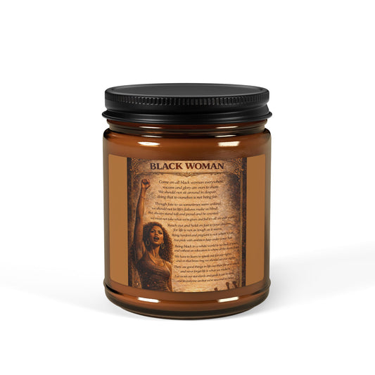 Black Woman Scented Soy Candle (Multi-Size, Amber Jar)