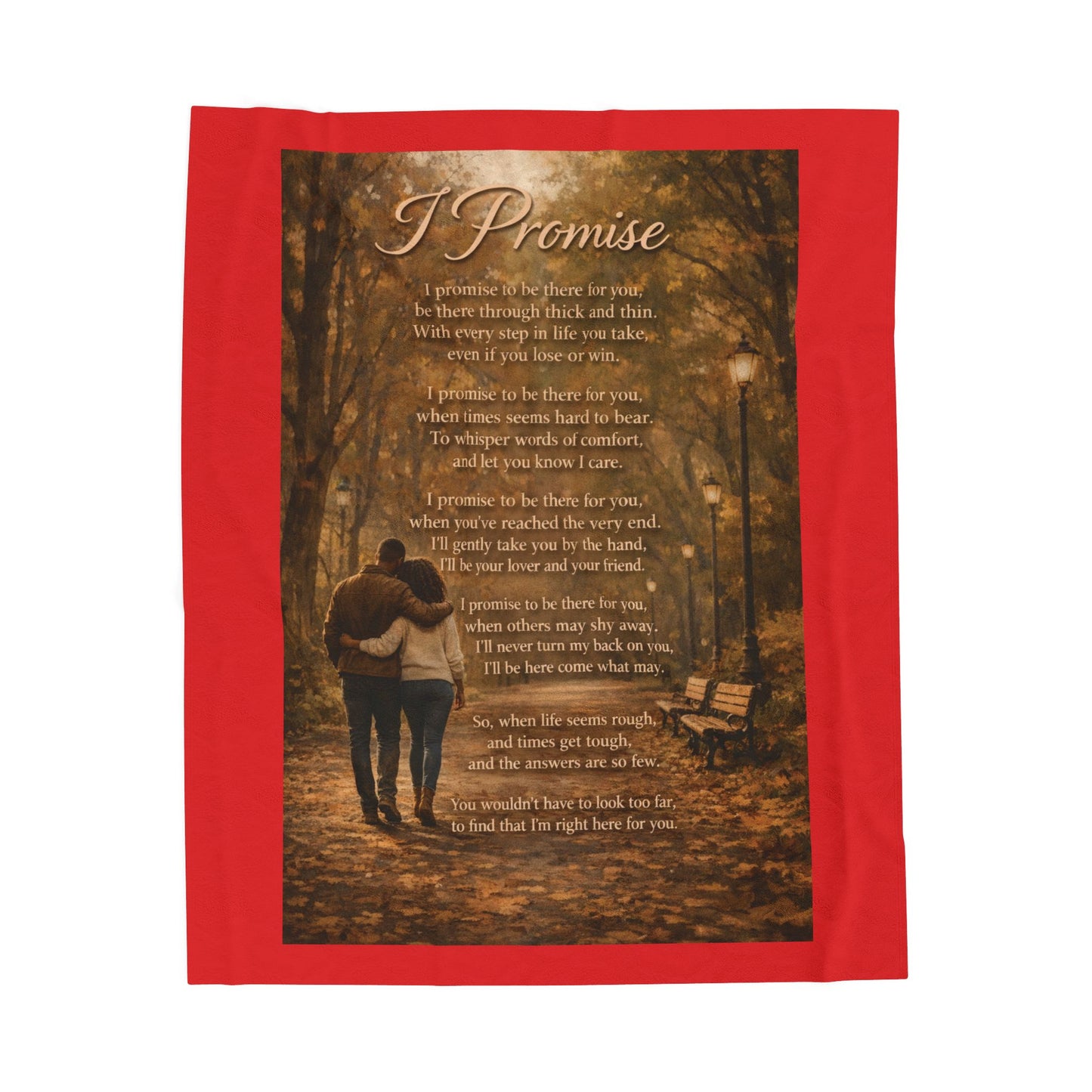 I Promise Red Velveteen Plush Blanket