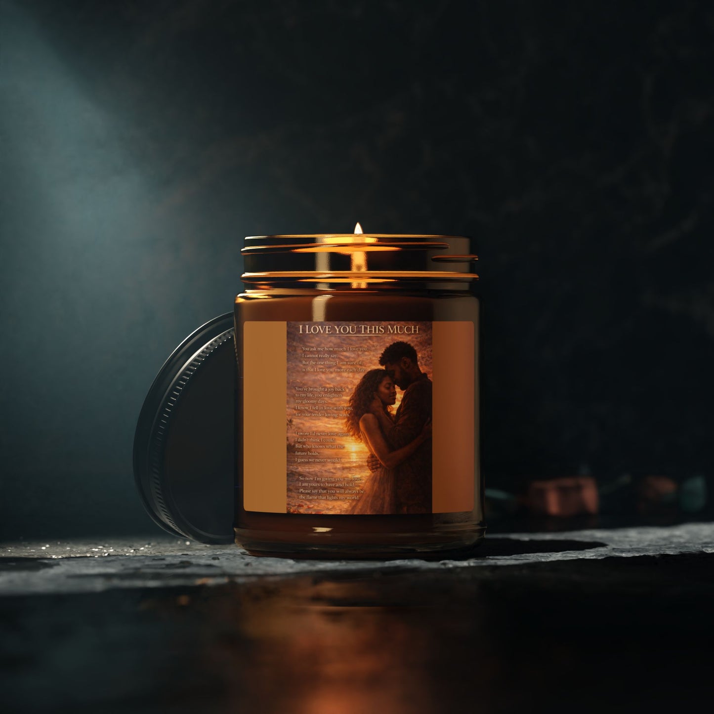 I Love You This Much Scented Soy Candle (Multi-Size, Amber Jar)