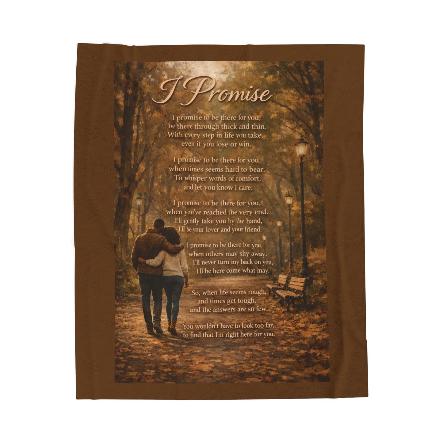 I Promise Brown Velveteen Plush Blanket