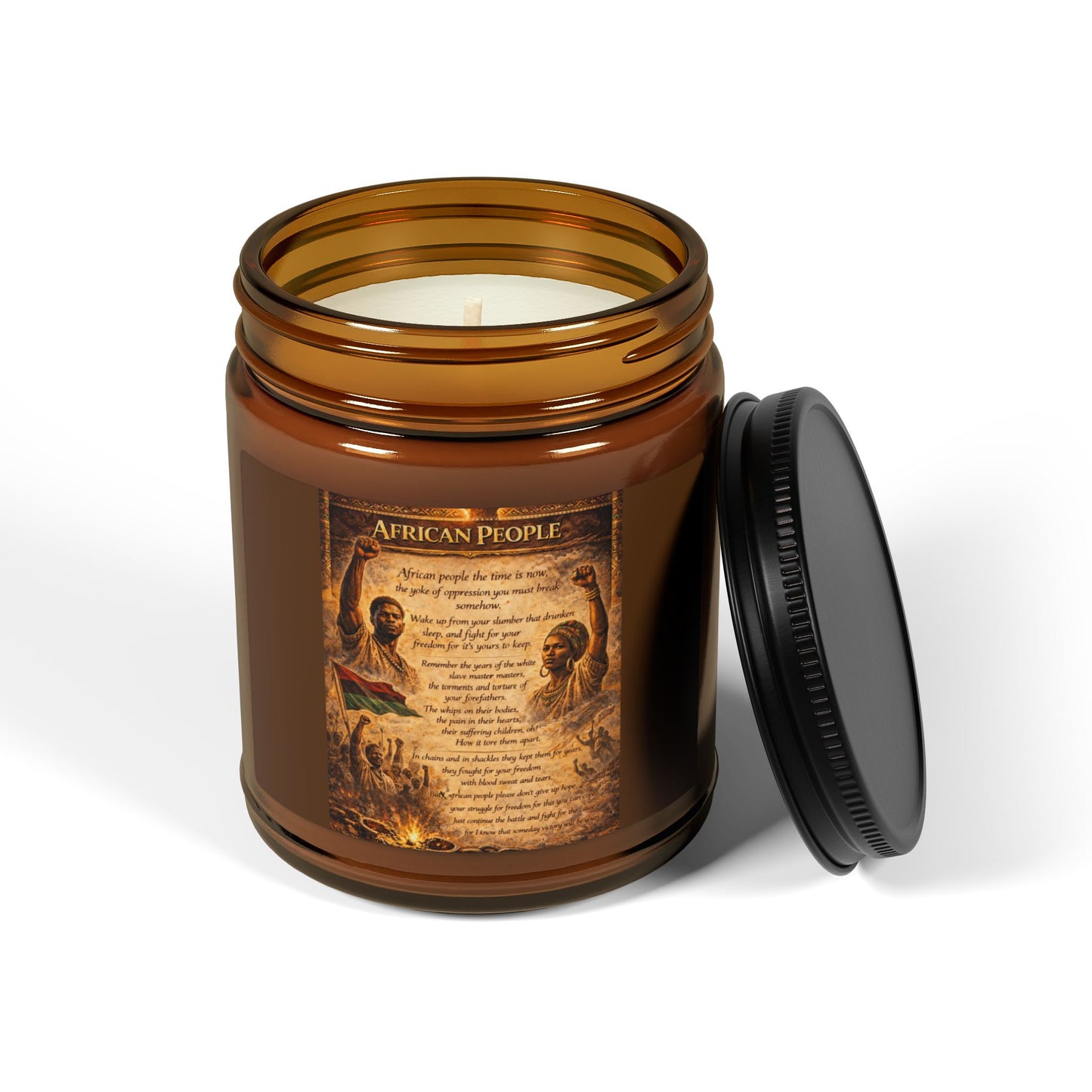African People Scented Soy Candle (Multi-Size, Amber Jar)