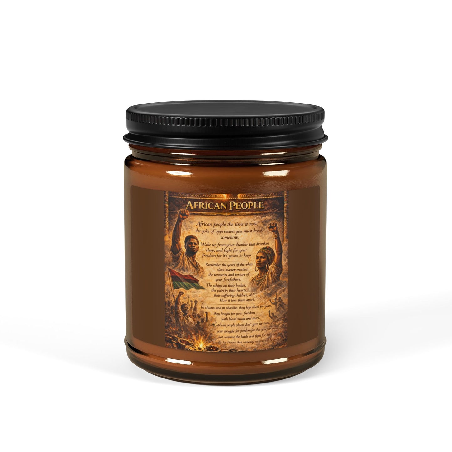 African People Scented Soy Candle (Multi-Size, Amber Jar)