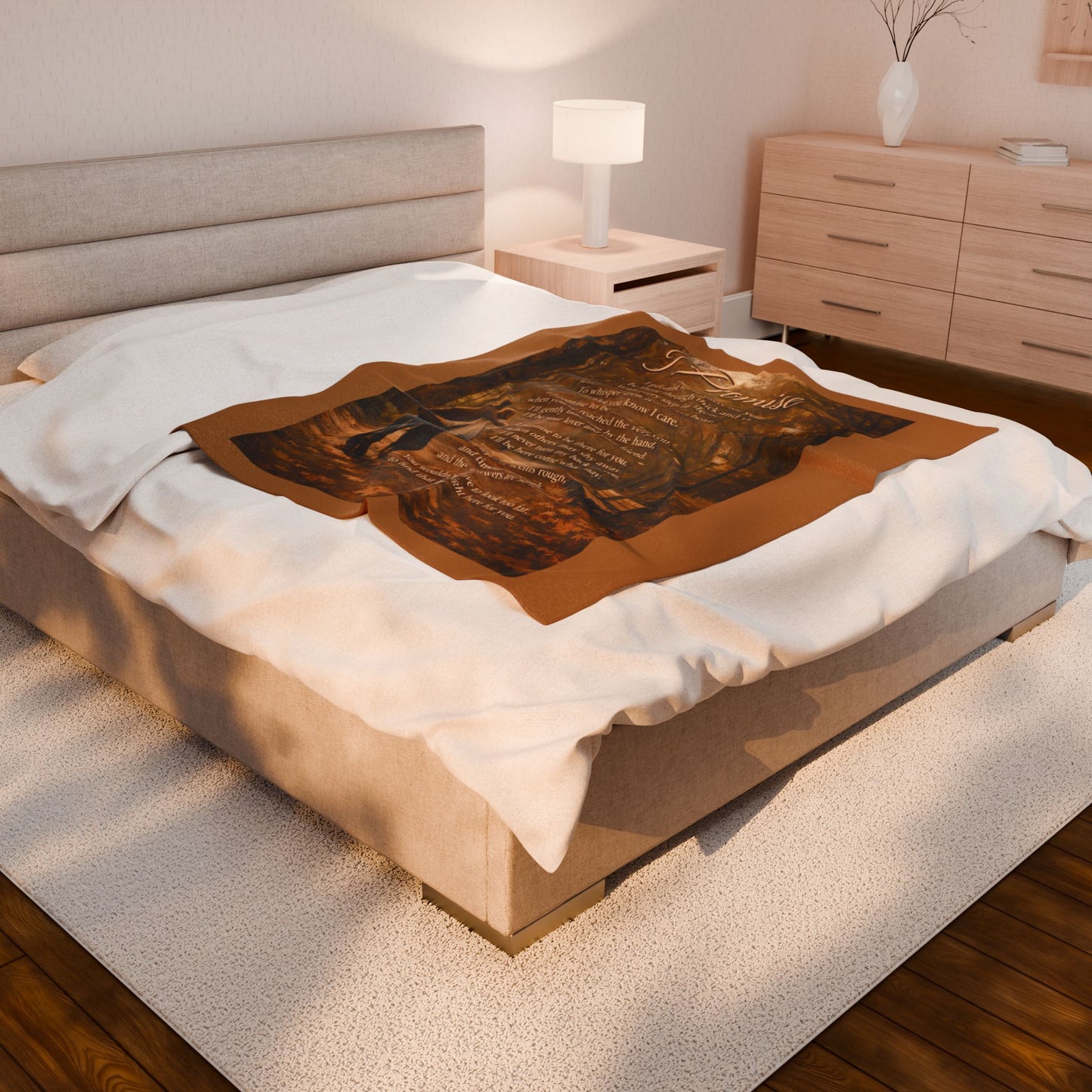 I Promise light brown Velveteen Plush Blanket