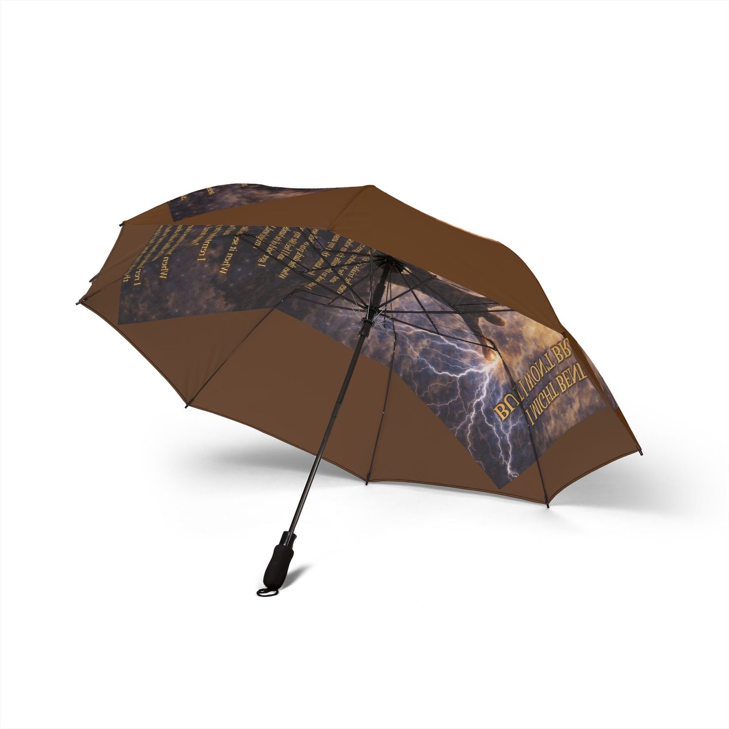 I Might Bend Brown Semi-Automatic Foldable Umbrella