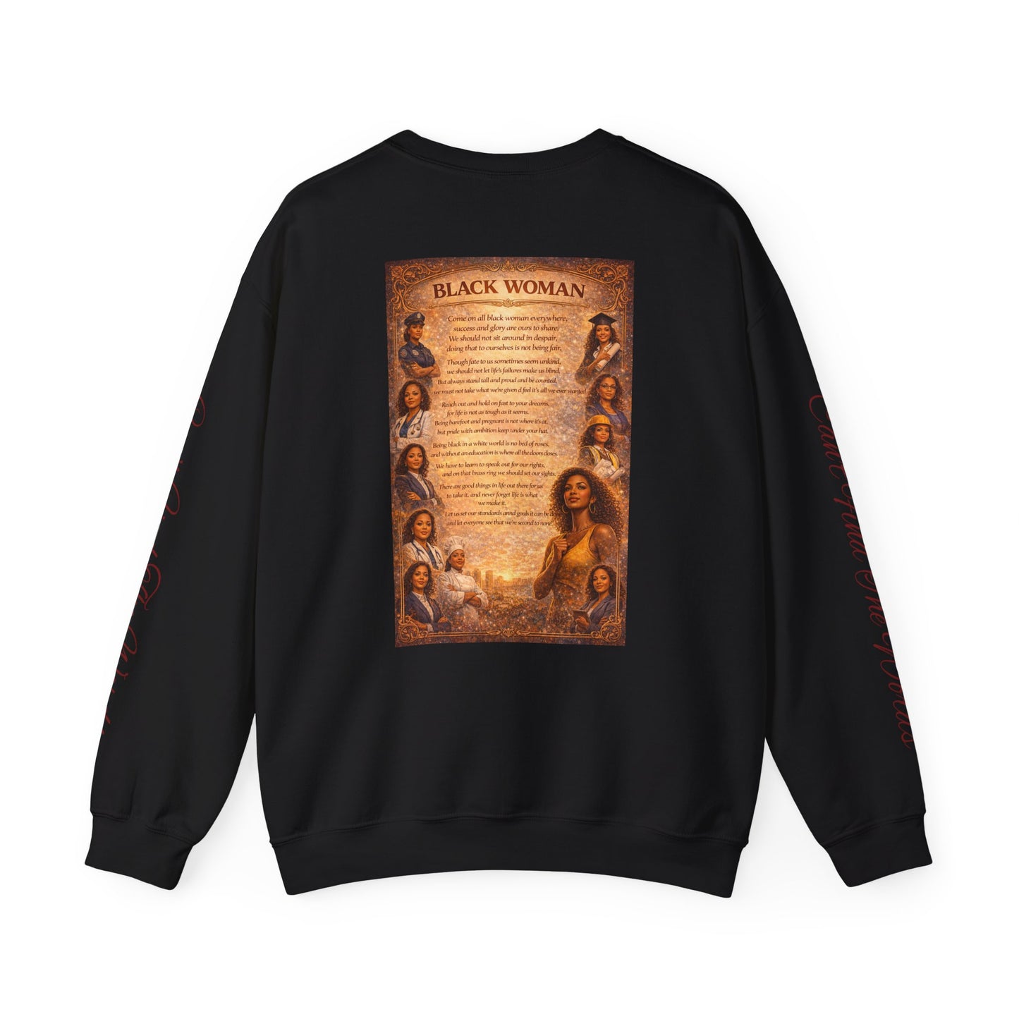 Black Woman - Unisex Heavy Blend™ Crewneck Sweatshirt