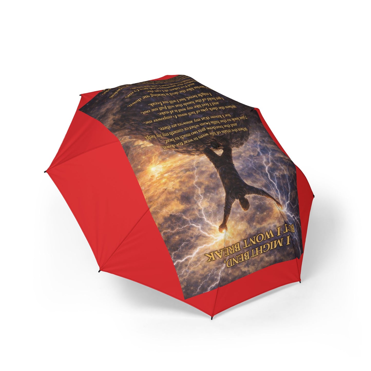 I Might Bend Red Semi-Automatic Foldable Umbrella