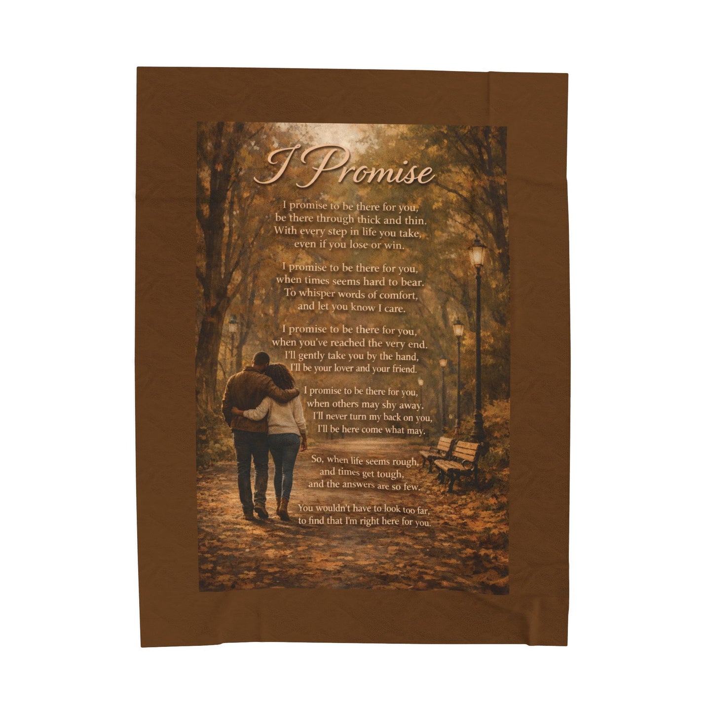 I Promise Brown Velveteen Plush Blanket