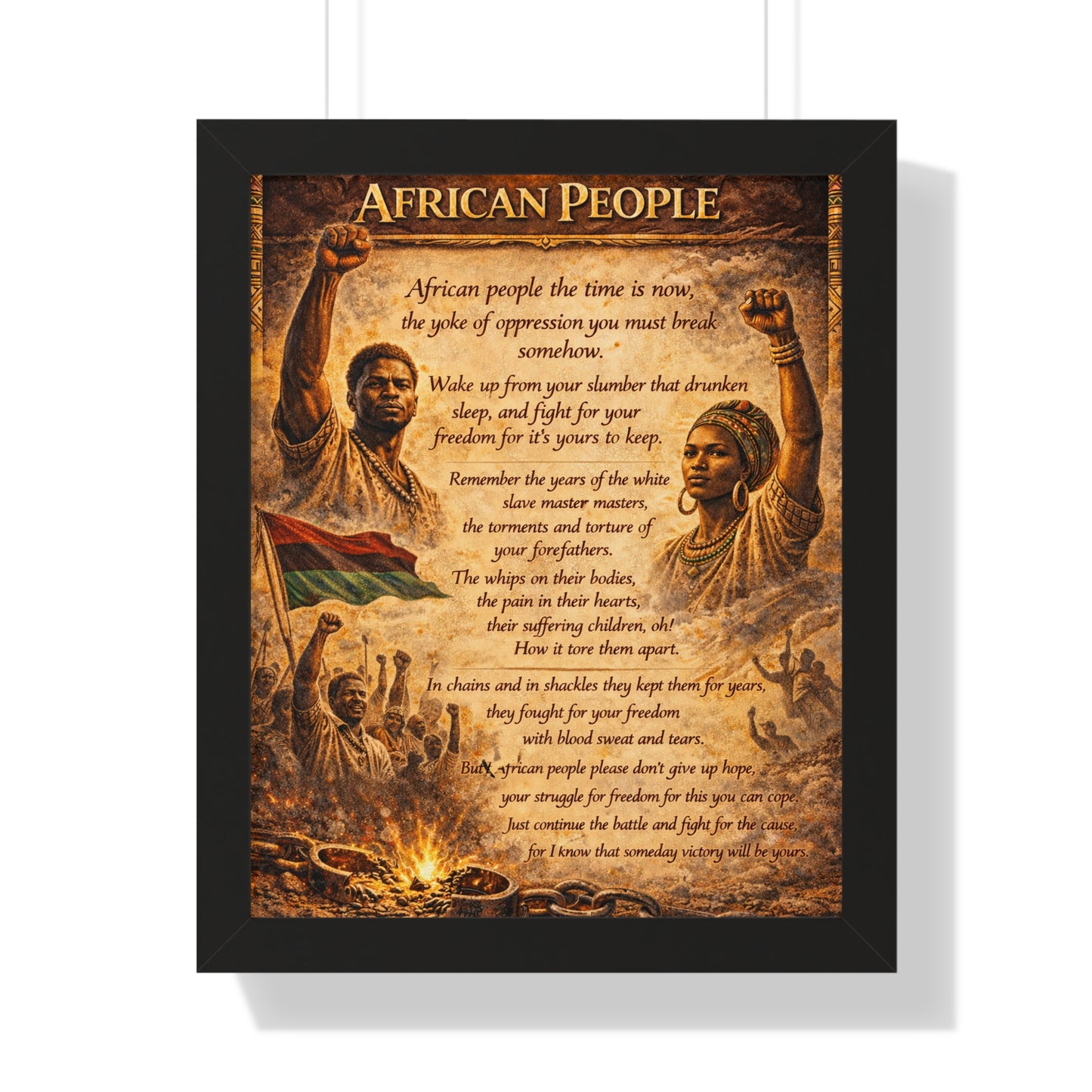 African People Framed Vertical Poster