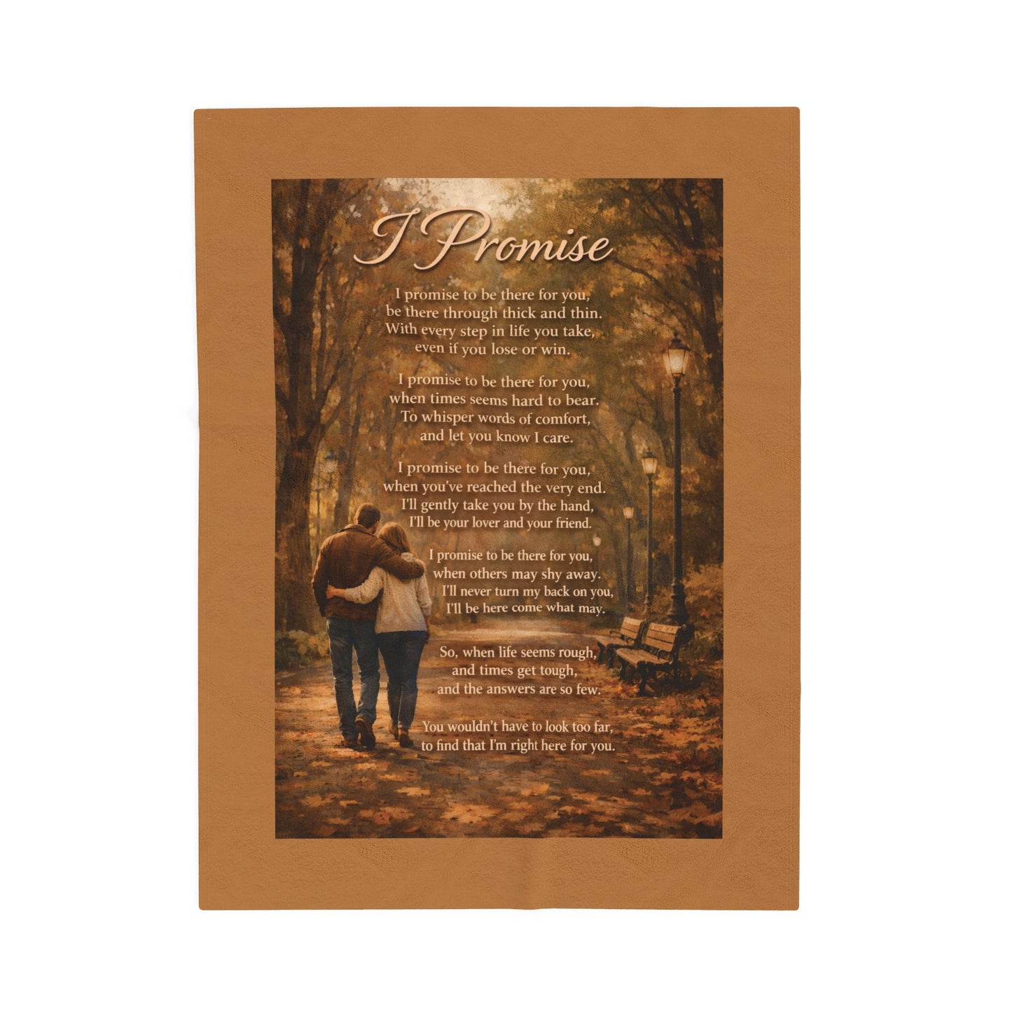 I Promise light brown Velveteen Plush Blanket