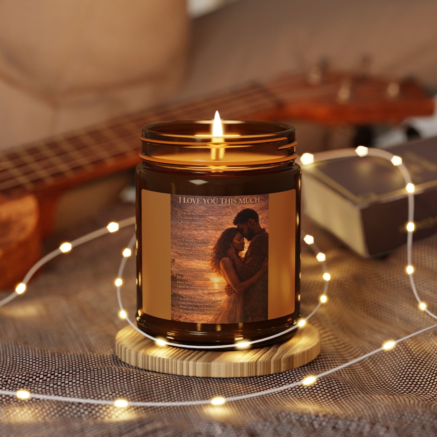 I Love You This Much Scented Soy Candle (Multi-Size, Amber Jar)