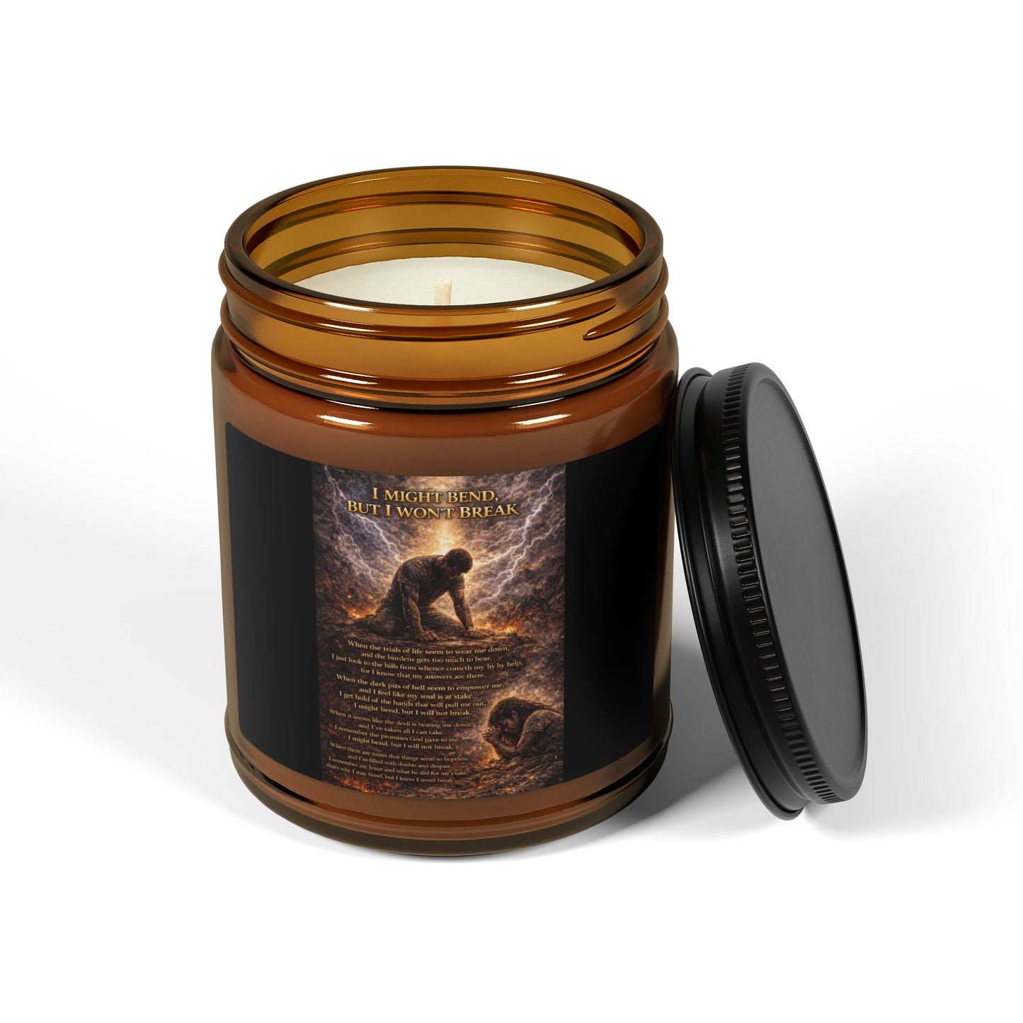 I Might Bend, But I Won't Break Scented Soy Candle (Multi-Size, Amber Jar)