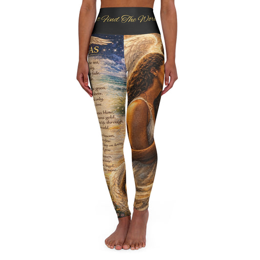 High Waisted Women Yoga Leggings - As Long As (Black)
