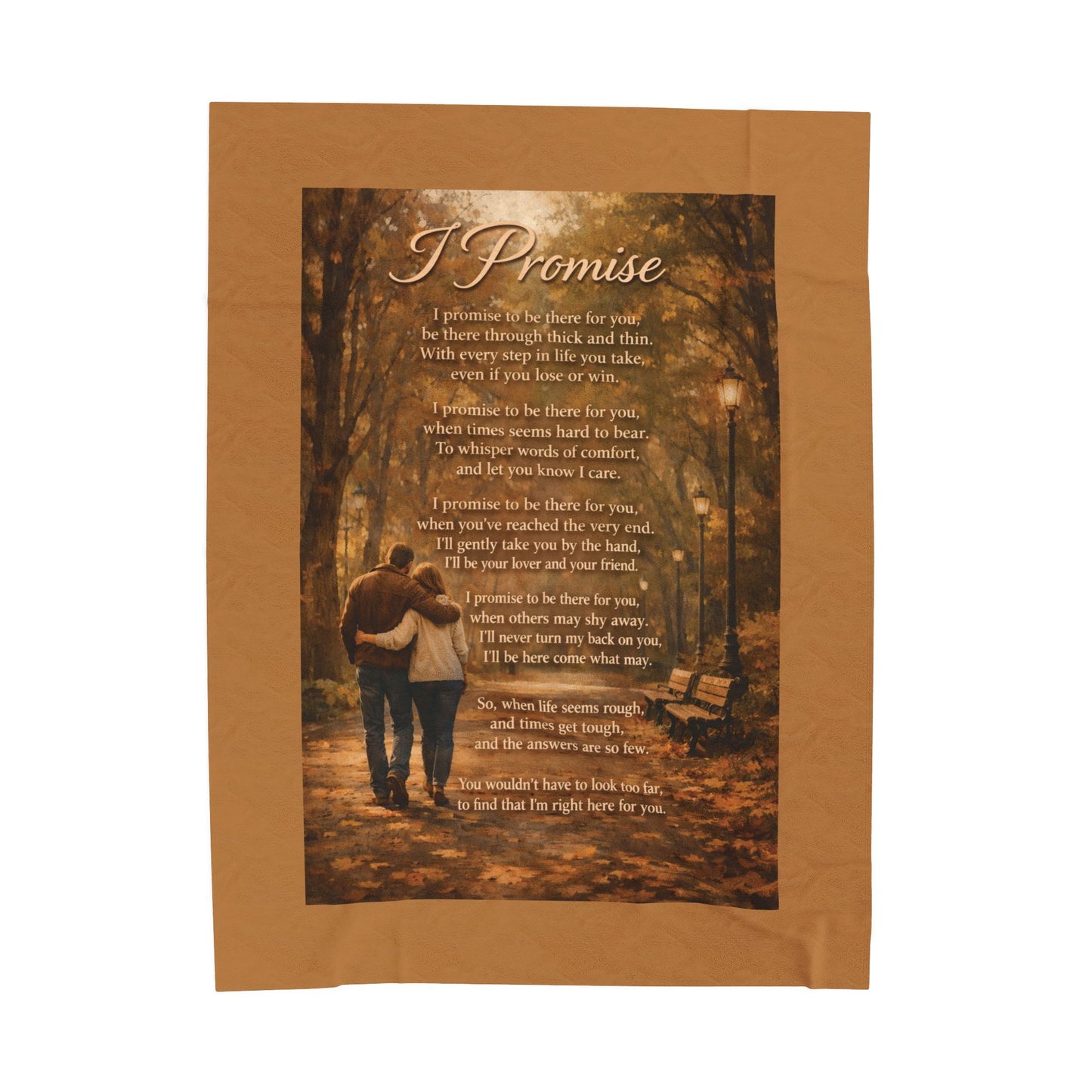 I Promise light brown Velveteen Plush Blanket